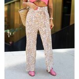 UR/CEO Beige pleated floral pants Macognano | Shoptok.si