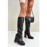 Kesi Heeled boots Eko leather below the knee black Riamaya