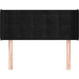  Uzglavlje s ušima crno 83x16x78/88 cm baršunasto | shoptok.hr