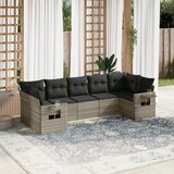 vidaXL 7-dijelni set vrtnih sofa svjetlosivi od poliratana | shoptok.hr