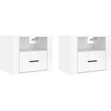  Zidni noćni ormarići 2 kom visoki sjaj bijeli 50x36x40 cm | Eponuda.com