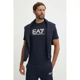 Ea7 Emporio Armani Bombažna kratka majica moška, mornarsko modra barva, PJVPZ.6DPT81