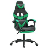  Gaming stol z oporo za noge črno in zeleno umetno usnje, (21377225) | Shoptok.si