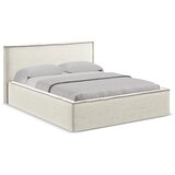 Makamii Krem tapecirani bračni krevet s prostorom za odlaganje s podnicom 180x200 cm Anani – | shoptok.hr