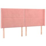  Uzglavlje s ušima ružičasto 163x16x118/128 cm baršunasto | shoptok.hr