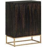  Komoda crna 55 x 34 x 75 cm od masivnog drva manga i željeza | shoptok.hr