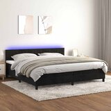  box spring s madracem LED crni 200x200 cm baršun | shoptok.hr