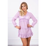 Kesi Dress with decorative ruffles in purple color | Shoptok.si