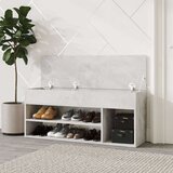  Klupa za cipele siva boja betona 105 x 30 x 45 cm od iverice | shoptok.hr