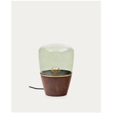 Kave Home Zelena/u tamnoj prirodnoj boji stolna lampa sa staklenim sjenilom (visina 30 cm) Silex – | shoptok.hr