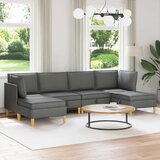  Modularni set sofe sa skladištem 6 pcs Tamnosiva Tkanina Cijene