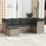  6-dijelni set vrtnih sofa od poliratana s jastucima sivi | shoptok.hr