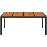  Vrtni stol s drvenom pločom crni 190 x 90 x 75 cm od poliratana | shoptok.hr