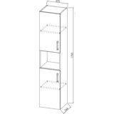 Kolpa San Evelin Kupaonski ormarić (Š x V: 37,2 x 71,6 cm, Siva/Hrast) | shoptok.hr