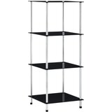 vidaXL Police s 4 razine crne 40 x 40 x 100 cm od kaljenog stakla Cijene