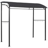 Nadstrešnica za roštilj 215 x 150 x 220 cm antracit čelična | shoptok.hr