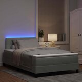  LED Box Spring Krevet Svijetlo siva 120 x 190 cm Baršun | Eponuda.com