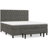 Maison Chic Box spring postelja - Vzmetna postelja z vzmetnico temno siva 160x200 cm žamet SL7995, (21902127) | Shoptok.si