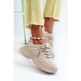 Boto Women's sneakers with chunky sole and decorative lacing beige Relissa | shoptok.hr