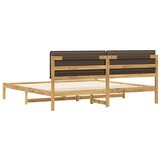  Krevetni okvir s tapiciranim uzglavljem Bijelo isprana i taupe - Bijelo isprana i taupe 200 x 200 cm | shoptok.hr