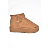 Fox Shoes R612033402 Tan Women's Boots with a thick sole with suede and a pile inner | shoptok.hr