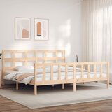 Maison Chic Posteljni okvir - Dvoposteljna postelja - Zakonska postelja brez vzmetnice 200x200 cm trdna borovina-J3425, (21770497) | Shoptok.si