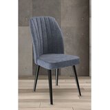 Hanah home set trpezarijskih stolica Platinum 2 kom, dimno siva tkanina Jerry, crne metalne noge | Eponuda.com