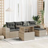 Maison Chic Seti vrtnega pohištva - Vrtna garnitura - Vrtni pohištvo set 6-delna z blazinami siv poli ratan, (21804813) | Shoptok.si