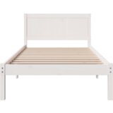 vidaXL Bela lesena postelja Bela Les 100 x 200 cm Vzdržljiva | Shoptok.si