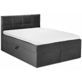 Mazzini Beds temno siva žametna zakonska postelja Mimicry, 200 x 200 cm