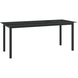  Vrtni stol crni 190 x 90 x 74 cm od aluminija i stakla | shoptok.hr