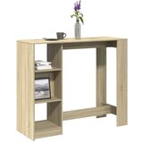 vidaXL Barska miza s policami sonoma hrast 124x46x103,5 cm inž. les Cene