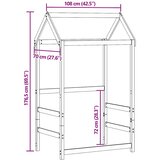 Krov za dječji krevet voštano smeđi 108x70x176,5 cm borovina | shoptok.hr