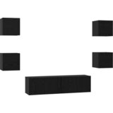  Set TV komoda Ostalo 6 pcs Crni hrast Srednja 120 x 30 x 30 cm | shoptok.hr