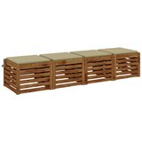  Jastučići za sjedalo od 4 dijela SOEST 4 kom. 100% poliester - Svijetlo zelena (melange) 40 x 40 x 3 cm 4 | shoptok.hr