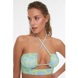 Trendyol Blue Leopard Pattern Cut Out Detailed Bikini Top | ePonuda.com