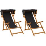  Ležaljka 2 pcs 3 Pozicija Čvrsto drvo eukaliptusa Crna | shoptok.hr