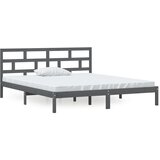 Furnova Posteljni okvir siv 135x190 cm trden les, (21935827) | Shoptok.si