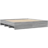 vidaXL Posteljni okvir siva sonoma 200x200 cm inženirski les | Shoptok.si