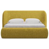 Makamii Senf žuti tapecirani bračni krevet s prostorom za odlaganje s podnicom 180x200 cm Hauke – | shoptok.hr