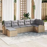  Set vrtnog kauča set od 7 bež ratan vrtni kauč pravokutni | shoptok.hr