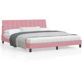  Posteljni okvir z vzglavjem roza 180x200 cm žamet, (21081946) | Shoptok.si
