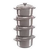 Staub Mini Cocotte Set 4-tlg. rund, Keramik, antik-grau | shoptok.hr