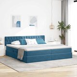  LED krevet za pohranu s madracem Tamno plava 200 x 200 cm | shoptok.hr