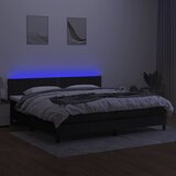 Krevet box spring s madracem LED crni 200x200 cm od tkanine | Eponuda.ba