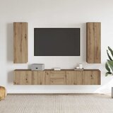  5-dijelni zidni TV ormarić Artisan hrast izrađen od drva | shoptok.hr