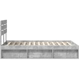  Krevetna konstrukcija Beton 120 x 200 cm Čvrsto borovo drvo | shoptok.hr
