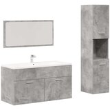  3-dijelni set kupaonskog namještaja siva boja betona drveni 90 x 38.5 x 46 cm | shoptok.hr