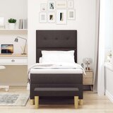 Box Spring Postelja z Blazino in Klopjo Temno Rjava 100x200 cm Tkanina, (22049448) | Shoptok.si