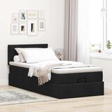 vidaXL Otomanski posteljni okvir z vzmetnico črn 90x190 cm blago | Shoptok.si